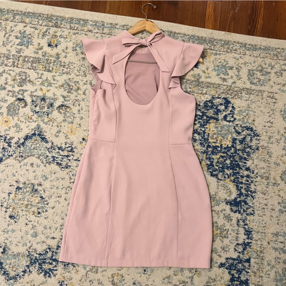 Adelyn Rae Ina Ruffle blush shift dress - Picture 3 of 6